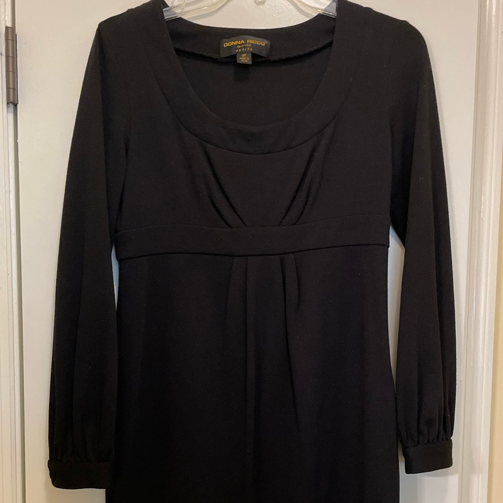 Donna Ricco Black Long sleeve cotton dress Sz. 8P